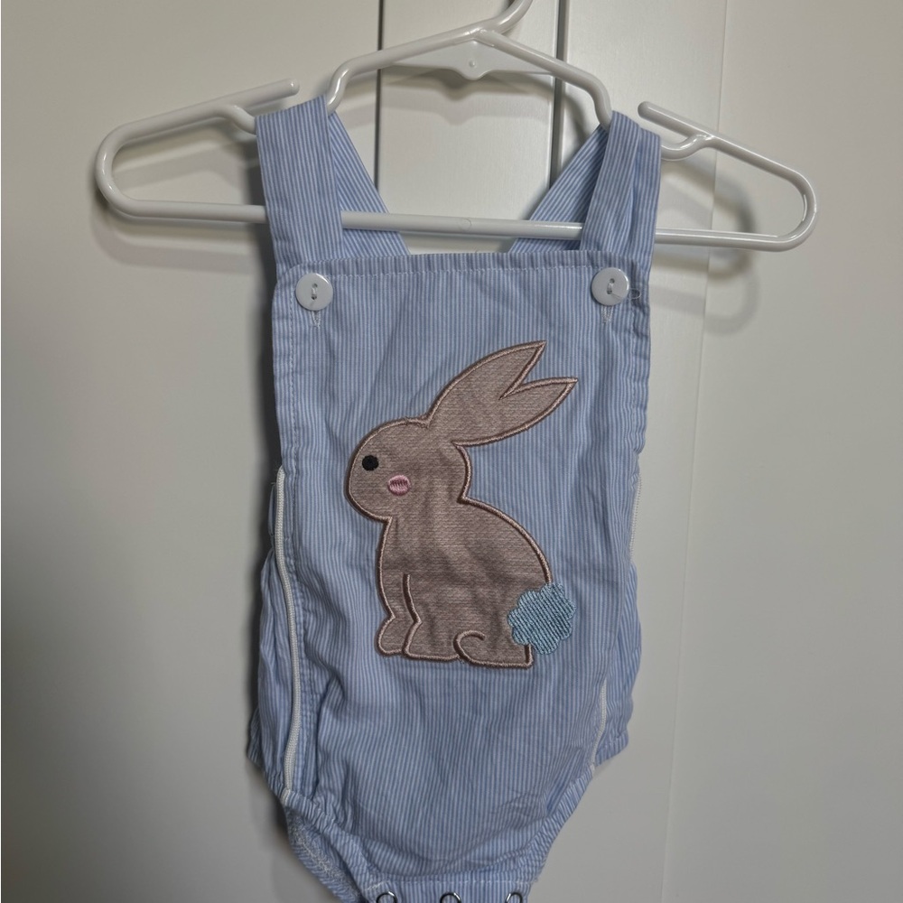 Blue Striped Bunny Kids One Piece